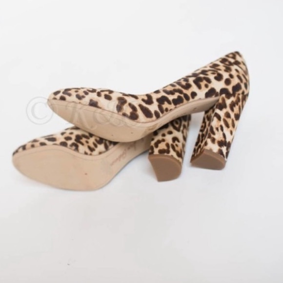 SALE Sam Edelman Leopard Print Block Heel 6 NEW - Picture 3 of 5